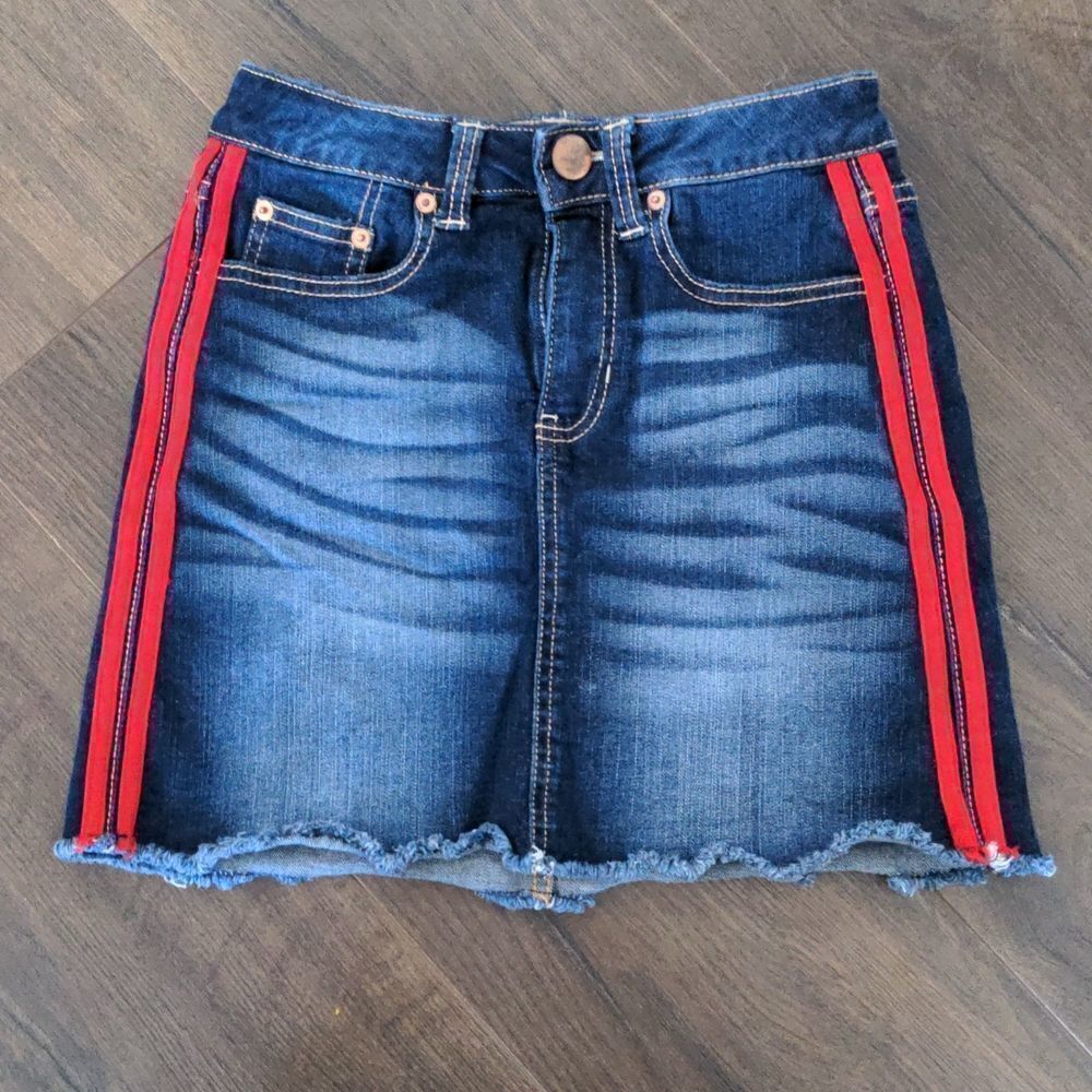 NoBo No Boundaries‎ Denim Skirt with Red Stripes size 5